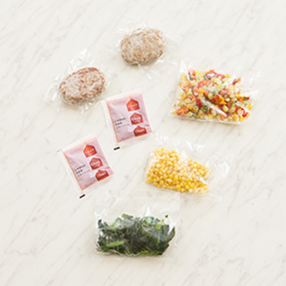 Kit3人份 茄汁蔬菜漢堡扒配牛油拌飯(另附前菜)