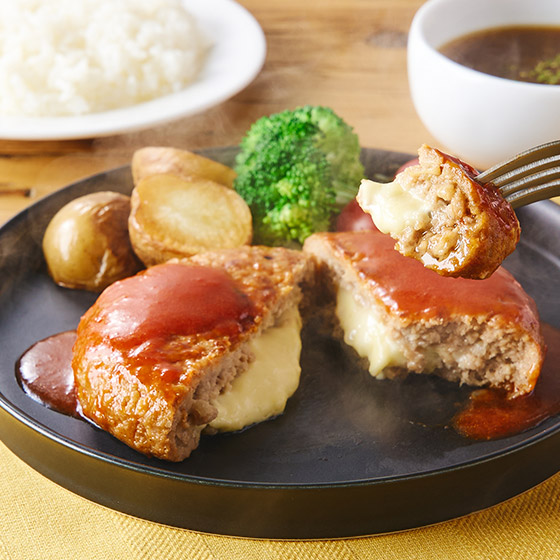 醬汁開胃 番茄醬汁芝士漢堡扒