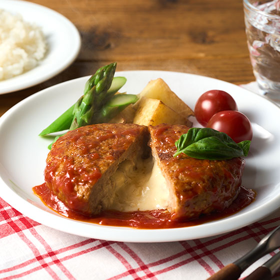 醬汁開胃 番茄醬汁芝士漢堡扒