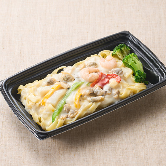 【微波爐意粉】海鮮滿滿！芝士忌廉意粉