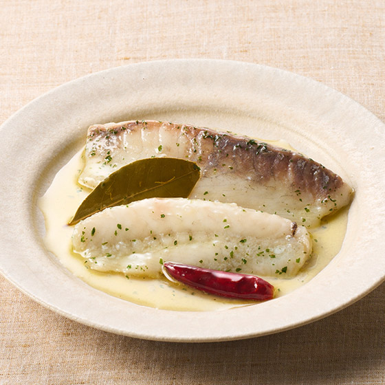 香草油熟成的 白鯧魚油封