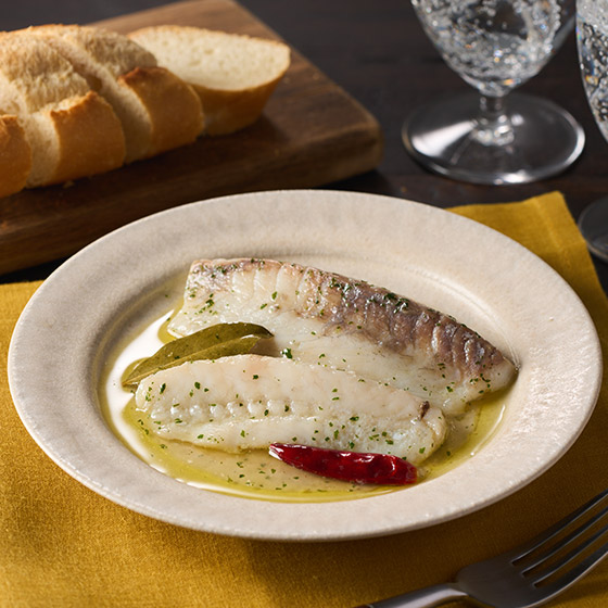 香草油熟成的 白鯧魚油封