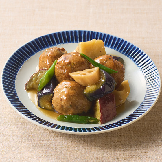 紫蘇葉蔥花照燒雞肉丸