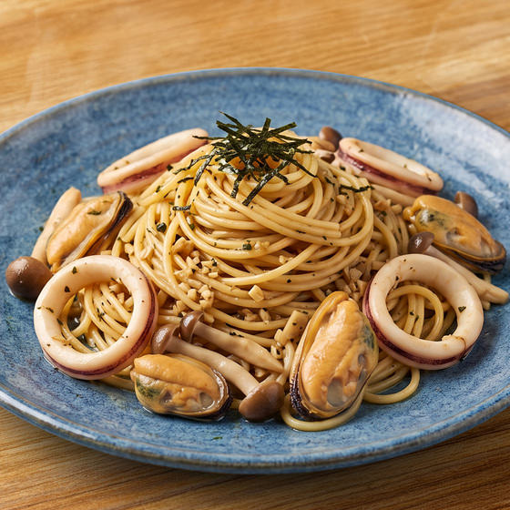 日式魚介蒜汁意粉醬配烤魷魚青口(每餐$64x2包)