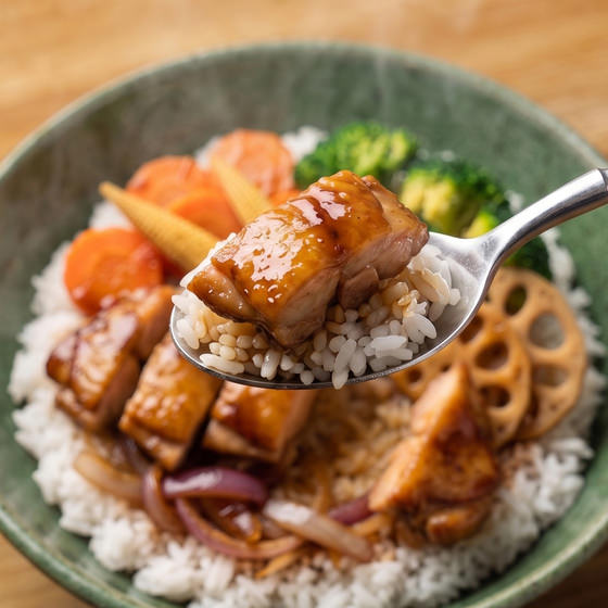 臨醐山黑醋汁嫩鶏丼配蓮藕雜蔬(每餐$49x2包)