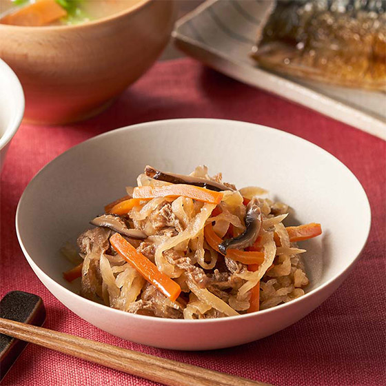 日本常見料理 冬菇油豆皮燘蘿蔔絲