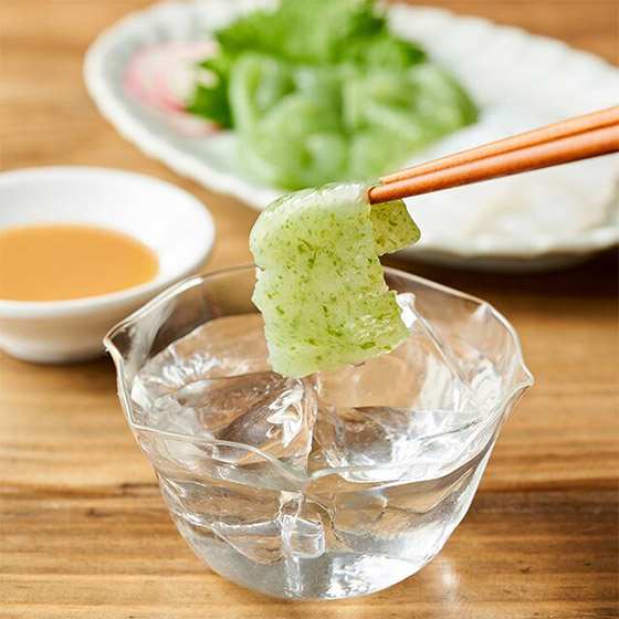 一口size 青海苔蒟蒻刺身 （附醋味噌）