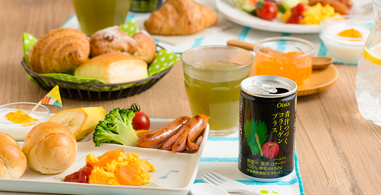 野菜汁50%+果汁50% 骨膠原青汁