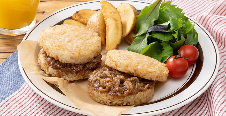 加入玄米有咬口 牛肉 Rice Burger