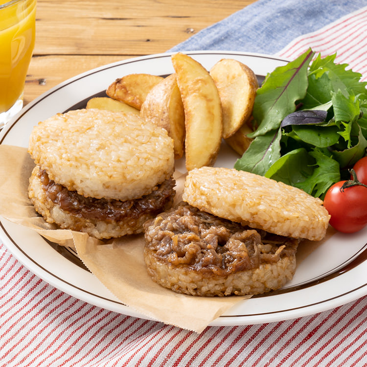 加入玄米有咬口 牛肉 Rice Burger
